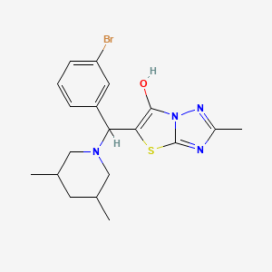 molecular formula C19H23BrN4OS B2734611 5-((3-Bromophenyl)(3,5-dimethylpiperidin-1-yl)methyl)-2-methylthiazolo[3,2-b][1,2,4]triazol-6-ol CAS No. 1052553-94-2