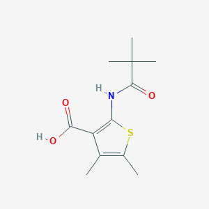 molecular formula C12H17NO3S B2734618 2-[(2,2-Dimethylpropanoyl)amino]-4,5-dimethylthiophene-3-carboxylic acid CAS No. 312940-43-5