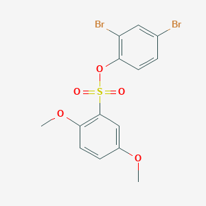 molecular formula C14H12Br2O5S B273462 2,4-Dibromophenyl 2,5-dimethoxybenzenesulfonate 