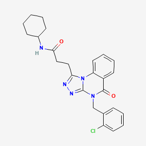 3-[4-(2-chlorobenzyl)-5-oxo-4,5-dihydro[1,2,4]triazolo[4,3-a]quinazolin-1-yl]-N-cyclohexylpropanamide