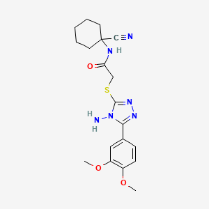 molecular formula C19H24N6O3S B2734631 2-{[4-amino-5-(3,4-dimethoxyphenyl)-4H-1,2,4-triazol-3-yl]sulfanyl}-N-(1-cyanocyclohexyl)acetamide CAS No. 1111578-18-7