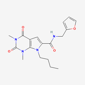 molecular formula C18H22N4O4 B2734633 7-butyl-N-(furan-2-ylmethyl)-1,3-dimethyl-2,4-dioxo-2,3,4,7-tetrahydro-1H-pyrrolo[2,3-d]pyrimidine-6-carboxamide CAS No. 1021059-56-2