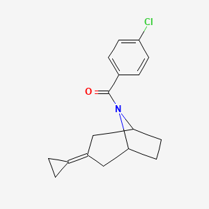molecular formula C17H18ClNO B2734638 8-(4-Chlorobenzoyl)-3-cyclopropylidene-8-azabicyclo[3.2.1]octane CAS No. 2195942-51-7