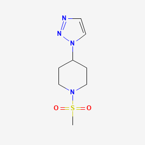 molecular formula C8H14N4O2S B2734640 1-(methylsulfonyl)-4-(1H-1,2,3-triazol-1-yl)piperidine CAS No. 1795190-41-8