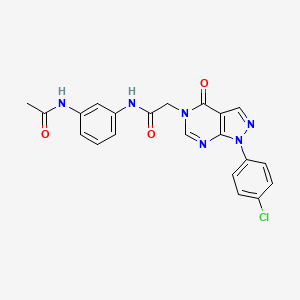molecular formula C21H17ClN6O3 B2734645 N-(3-acetamidophenyl)-2-(1-(4-chlorophenyl)-4-oxo-1H-pyrazolo[3,4-d]pyrimidin-5(4H)-yl)acetamide CAS No. 852441-14-6