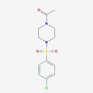 molecular formula C12H15ClN2O3S B273465 1-Acetyl-4-[(4-chlorophenyl)sulfonyl]piperazine 