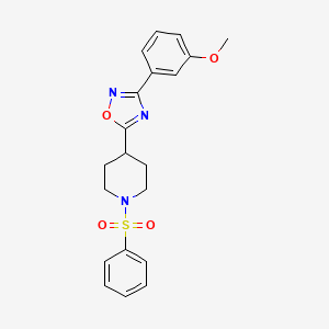 molecular formula C20H21N3O4S B2734656 1-(benzenesulfonyl)-4-[3-(3-methoxyphenyl)-1,2,4-oxadiazol-5-yl]piperidine CAS No. 853109-39-4