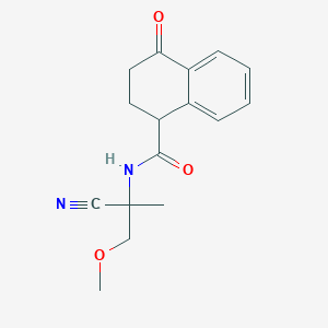 molecular formula C16H18N2O3 B2734658 N-(1-cyano-2-methoxy-1-methylethyl)-4-oxo-1,2,3,4-tetrahydronaphthalene-1-carboxamide CAS No. 1825709-30-5