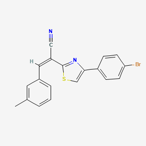 molecular formula C19H13BrN2S B2734660 (Z)-2-(4-(4-bromophenyl)thiazol-2-yl)-3-(m-tolyl)acrylonitrile CAS No. 476668-69-6