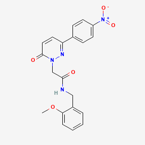 molecular formula C20H18N4O5 B2734663 N-[(2-methoxyphenyl)methyl]-2-[3-(4-nitrophenyl)-6-oxopyridazin-1-yl]acetamide CAS No. 899990-71-7