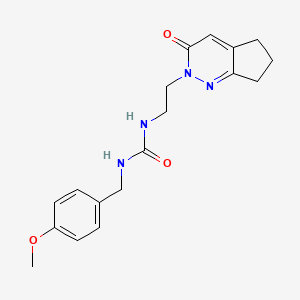 molecular formula C18H22N4O3 B2734680 1-(4-methoxybenzyl)-3-(2-(3-oxo-3,5,6,7-tetrahydro-2H-cyclopenta[c]pyridazin-2-yl)ethyl)urea CAS No. 2034389-24-5
