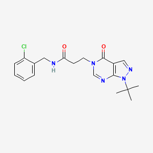 molecular formula C19H22ClN5O2 B2734681 3-(1-(tert-butyl)-4-oxo-1H-pyrazolo[3,4-d]pyrimidin-5(4H)-yl)-N-(2-chlorobenzyl)propanamide CAS No. 946259-43-4