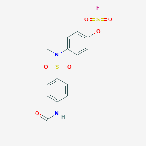 molecular formula C15H15FN2O6S2 B2734683 1-Acetamido-4-[(4-fluorosulfonyloxyphenyl)-methylsulfamoyl]benzene CAS No. 2411300-26-8