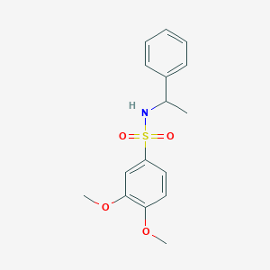 molecular formula C16H19NO4S B273474 3,4-dimethoxy-N-(1-phenylethyl)benzenesulfonamide 