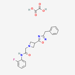 molecular formula C22H21FN4O6 B2734767 2-(3-(3-benzyl-1,2,4-oxadiazol-5-yl)azetidin-1-yl)-N-(2-fluorophenyl)acetamide oxalate CAS No. 1351649-36-9