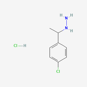 molecular formula C8H12Cl2N2 B2734770 [1-(4-Chlorophenyl)ethyl]hydrazine hydrochloride CAS No. 75333-16-3