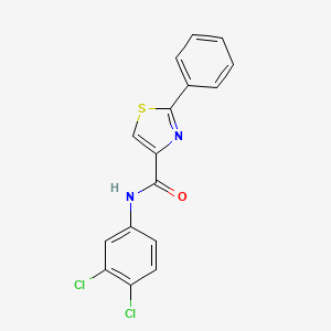 molecular formula C16H10Cl2N2OS B2734772 N-(3,4-dichlorophenyl)-2-phenyl-1,3-thiazole-4-carboxamide CAS No. 303998-43-8