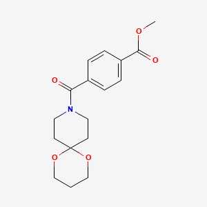 molecular formula C17H21NO5 B2734785 Methyl 4-(1,5-dioxa-9-azaspiro[5.5]undecane-9-carbonyl)benzoate CAS No. 1351660-90-6