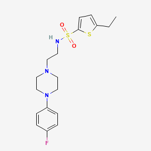 molecular formula C18H24FN3O2S2 B2734787 5-ethyl-N-(2-(4-(4-fluorophenyl)piperazin-1-yl)ethyl)thiophene-2-sulfonamide CAS No. 1049392-15-5