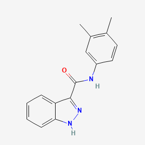 molecular formula C16H15N3O B2734788 N-(3,4-二甲基苯基)-1H-吲唑-3-基甲酰胺 CAS No. 946343-67-5