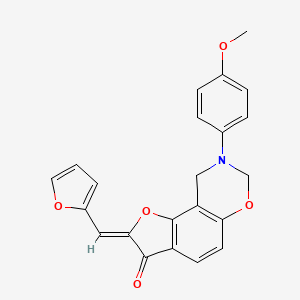molecular formula C22H17NO5 B2734805 (Z)-2-(呋喃-2-基甲烯基)-8-(4-甲氧基苯基)-8,9-二氢-2H-苯并噻二氧杂茂[7,6-e][1,3]噁啉-3(7H)-酮 CAS No. 951972-70-6