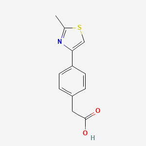 molecular formula C12H11NO2S B2734813 2-[4-(2-Methyl-1,3-thiazol-4-yl)phenyl]acetic acid CAS No. 77015-22-6