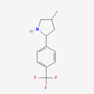 molecular formula C12H14F3N B2734815 4-甲基-2-[4-(三氟甲基)苯基]吡咯烷 CAS No. 603068-26-4