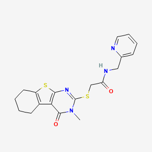 2-[(3-methyl-4-oxo-3,4,5,6,7,8-hexahydro[1]benzothieno[2,3-d]pyrimidin-2-yl)sulfanyl]-N-(pyridin-2-ylmethyl)acetamide