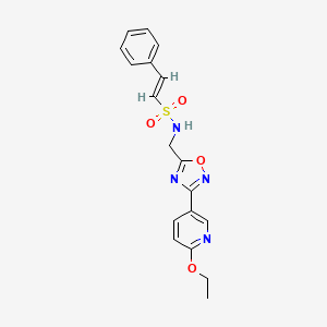 molecular formula C18H18N4O4S B2734846 (E)-N-((3-(6-乙氧吡啶-3-基)-1,2,4-噁二唑-5-基)甲基)-2-苯乙烯磺酰胺 CAS No. 1904610-71-4