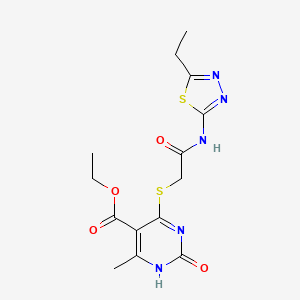 B2734860 Ethyl 4-((2-((5-ethyl-1,3,4-thiadiazol-2-yl)amino)-2-oxoethyl)thio)-6-methyl-2-oxo-1,2-dihydropyrimidine-5-carboxylate CAS No. 899749-50-9