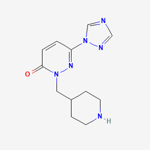 molecular formula C12H16N6O B2734861 2-(哌啶-4-基甲基)-6-(1,2,4-三唑-1-基)吡啶并[3H,4H]吡嗪-3-酮 CAS No. 2380179-60-0