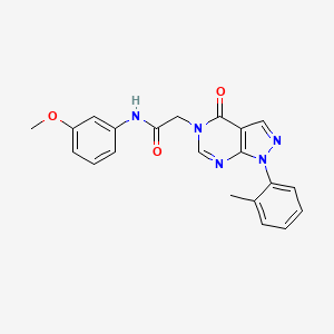 molecular formula C21H19N5O3 B2734862 N-(3-甲氧苯基)-2-[1-(2-甲基苯基)-4-氧吡唑噻唑[3,4-d]嘧啶-5-基]乙酰胺 CAS No. 895009-96-8