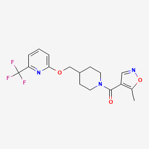 B2734867 2-{[1-(5-Methyl-1,2-oxazole-4-carbonyl)piperidin-4-yl]methoxy}-6-(trifluoromethyl)pyridine CAS No. 2198011-69-5