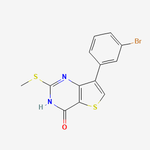 molecular formula C13H9BrN2OS2 B2734870 7-(3-溴苯基)-2-(甲基硫基)噻吩[3,2-d]嘧啶-4(3H)-酮 CAS No. 1325303-76-1