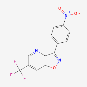 molecular formula C13H6F3N3O3 B2734884 3-(4-Nitrophenyl)-6-(trifluoromethyl)isoxazolo[4,5-b]pyridine CAS No. 339106-18-2