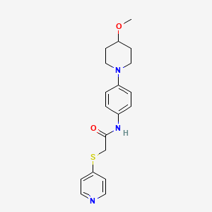 B2734887 N-(4-(4-methoxypiperidin-1-yl)phenyl)-2-(pyridin-4-ylthio)acetamide CAS No. 1797701-10-0