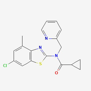 molecular formula C18H16ClN3OS B2734888 N-(6-氯-4-甲基苯并噻唑-2-基)-N-(吡啶-2-基甲基)环丙基甲酰胺 CAS No. 920398-34-1