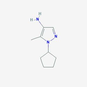 molecular formula C9H15N3 B2734892 1-环戊基-5-甲基-1H-吡唑-4-胺 CAS No. 1006495-85-7