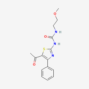 molecular formula C15H17N3O3S B2734893 1-(5-乙酰基-4-苯基噻唑-2-基)-3-(2-甲氧基乙基)脲 CAS No. 1203358-33-1