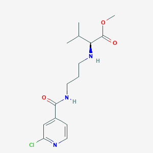 molecular formula C15H22ClN3O3 B2734894 methyl (2S)-2-({3-[(2-chloropyridin-4-yl)formamido]propyl}amino)-3-methylbutanoate CAS No. 2094022-98-5