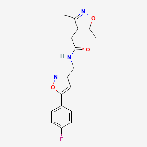 2-(3,5-dimethylisoxazol-4-yl)-N-((5-(4-fluorophenyl)isoxazol-3-yl)methyl)acetamide
