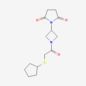 molecular formula C14H20N2O3S B2734898 1-(1-(2-(Cyclopentylthio)acetyl)azetidin-3-yl)pyrrolidine-2,5-dione CAS No. 1903611-94-8