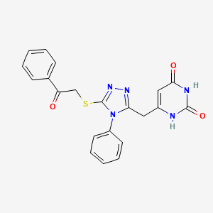 6-[(5-phenacylsulfanyl-4-phenyl-1,2,4-triazol-3-yl)methyl]-1H-pyrimidine-2,4-dione