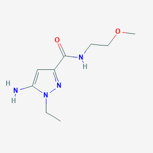 molecular formula C9H16N4O2 B2734909 5-amino-1-ethyl-N-(2-methoxyethyl)-1H-pyrazole-3-carboxamide CAS No. 1856092-48-2