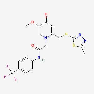 2-(5-methoxy-2-(((5-methyl-1,3,4-thiadiazol-2-yl)thio)methyl)-4-oxopyridin-1(4H)-yl)-N-(4-(trifluoromethyl)phenyl)acetamide