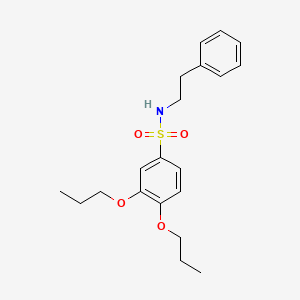 molecular formula C20H27NO4S B2734912 N-(2-phenylethyl)-3,4-dipropoxybenzene-1-sulfonamide CAS No. 1374679-90-9