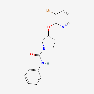 molecular formula C16H16BrN3O2 B2734913 3-((3-溴吡啶-2-基)氧基)-N-苯基吡咯啉-1-羧酰胺 CAS No. 1903194-26-2