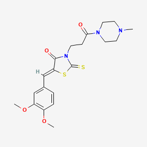 (5Z)-5-[(3,4-dimethoxyphenyl)methylidene]-3-[3-(4-methylpiperazin-1-yl)-3-oxopropyl]-2-sulfanylidene-1,3-thiazolidin-4-one