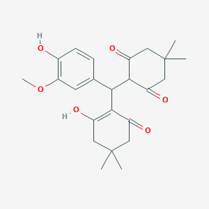 molecular formula C24H30O6 B273493 2-[(2-Hydroxy-4,4-dimethyl-6-oxo-1-cyclohexen-1-yl)(4-hydroxy-3-methoxyphenyl)methyl]-5,5-dimethyl-1,3-cyclohexanedione 