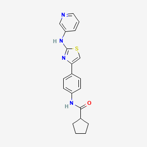 molecular formula C20H20N4OS B2734941 N-(4-(2-(吡啶-3-基氨基)噻唑-4-基)苯基)环戊烷甲酰胺 CAS No. 1797721-95-9